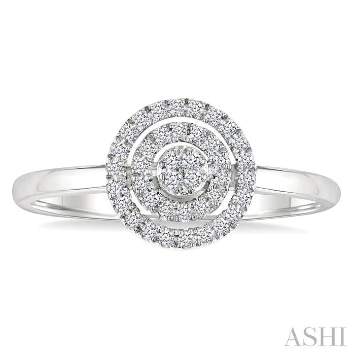 Round Shape Petite Halo Diamond Fashion Ring