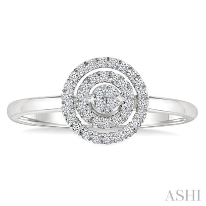 Round Shape Petite Halo Diamond Fashion Ring