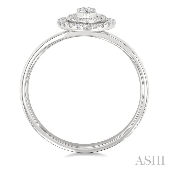 Round Shape Petite Halo Diamond Fashion Ring