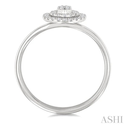 Round Shape Petite Halo Diamond Fashion Ring