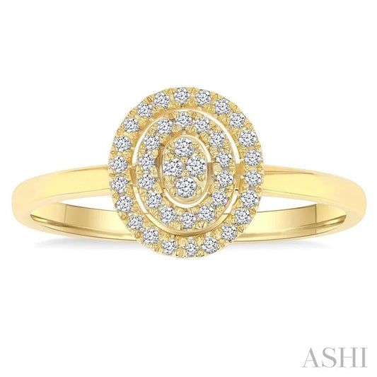 Oval Shape Petite Halo Diamond Fashion Ring