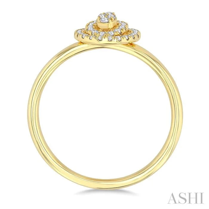 Oval Shape Petite Halo Diamond Fashion Ring