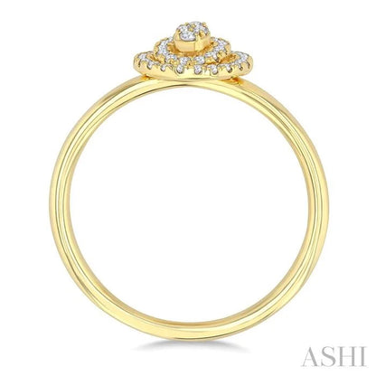 Oval Shape Petite Halo Diamond Fashion Ring