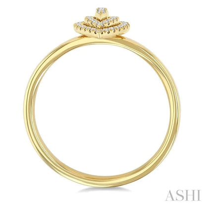 Pear Shape Petite Halo Diamond Fashion Ring
