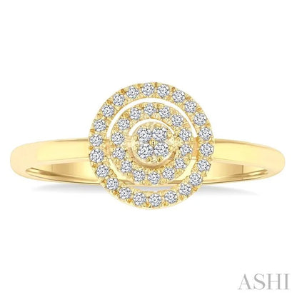 Round Shape Petite Halo Diamond Fashion Ring