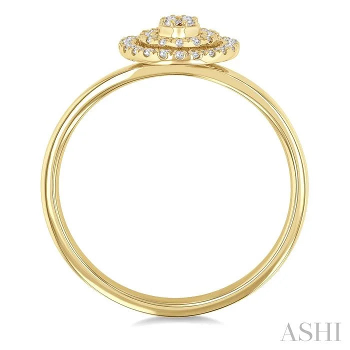 Round Shape Petite Halo Diamond Fashion Ring