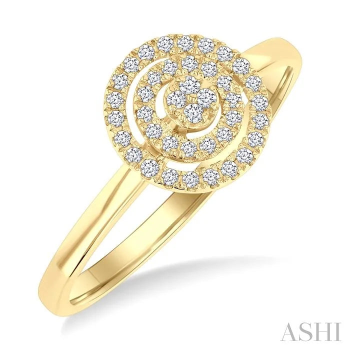 Round Shape Petite Halo Diamond Fashion Ring