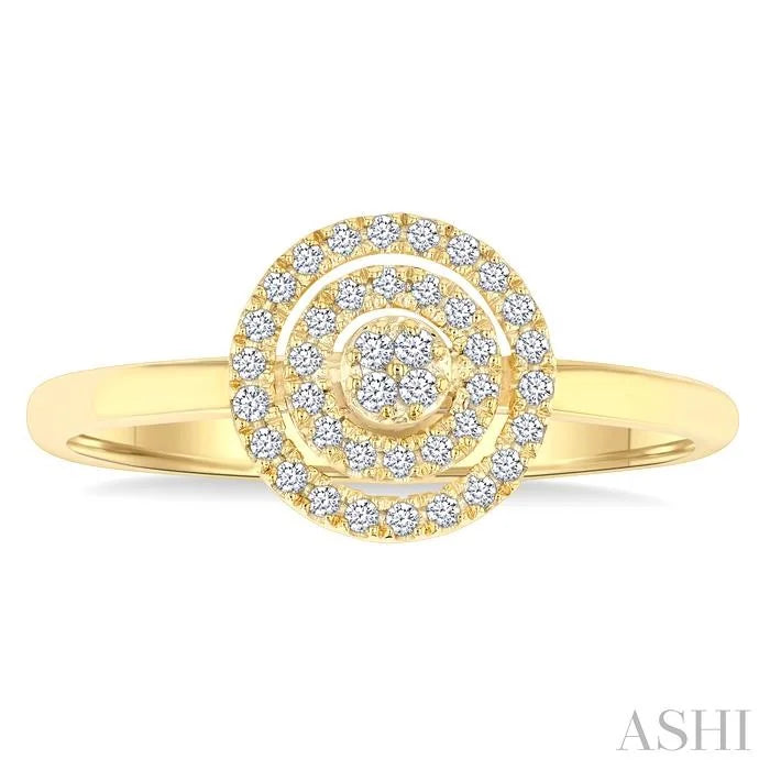 Round Shape Petite Halo Diamond Fashion Ring