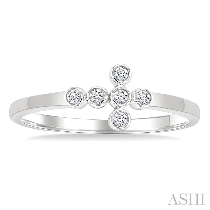 Bezel Cross Petite Diamond Fashion Ring