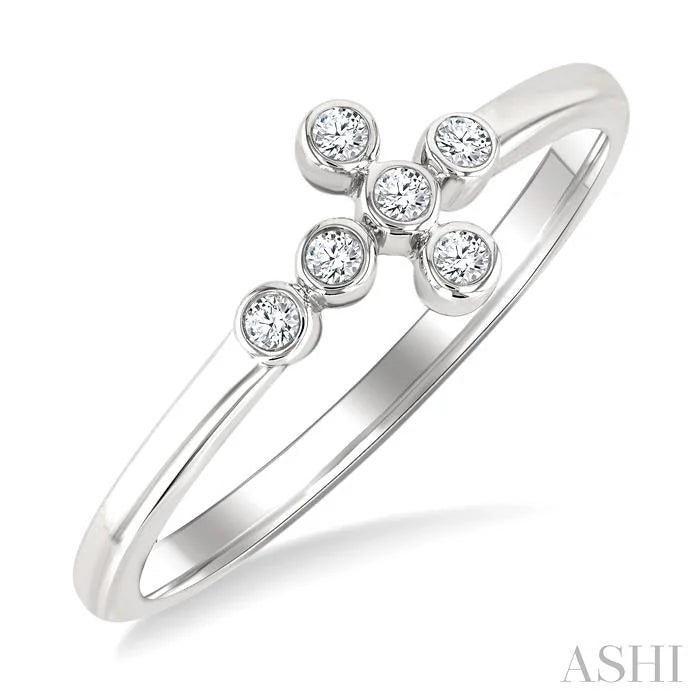Bezel Cross Petite Diamond Fashion Ring