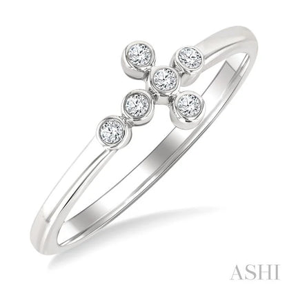 Bezel Cross Petite Diamond Fashion Ring