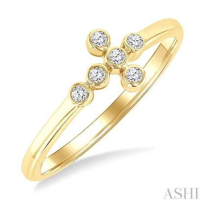 Bezel Cross Petite Diamond Fashion Ring