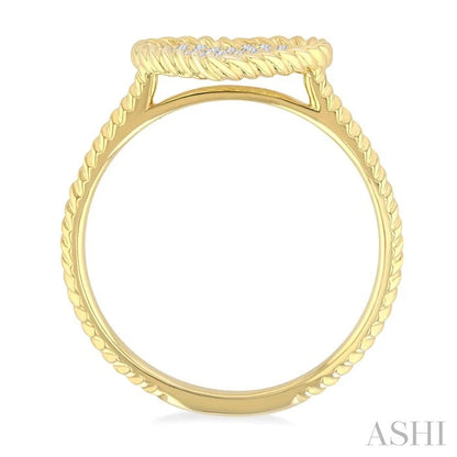 Pave-Set Heart Shape Rope Diamond Fashion Ring