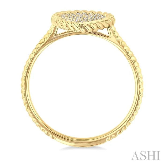 Pave-Set Pear Shape Rope Diamond Fashion Ring