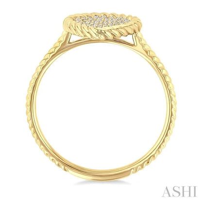 Pave-Set Pear Shape Rope Diamond Fashion Ring