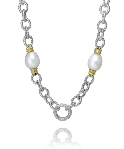 Vahan 14k Gold & Sterling Silver White Pearl Necklace