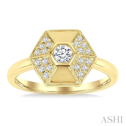 Hexagon Shape Diamond Fashion Ring