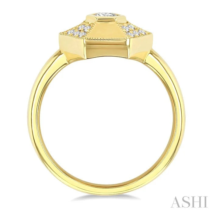 Hexagon Shape Diamond Fashion Ring