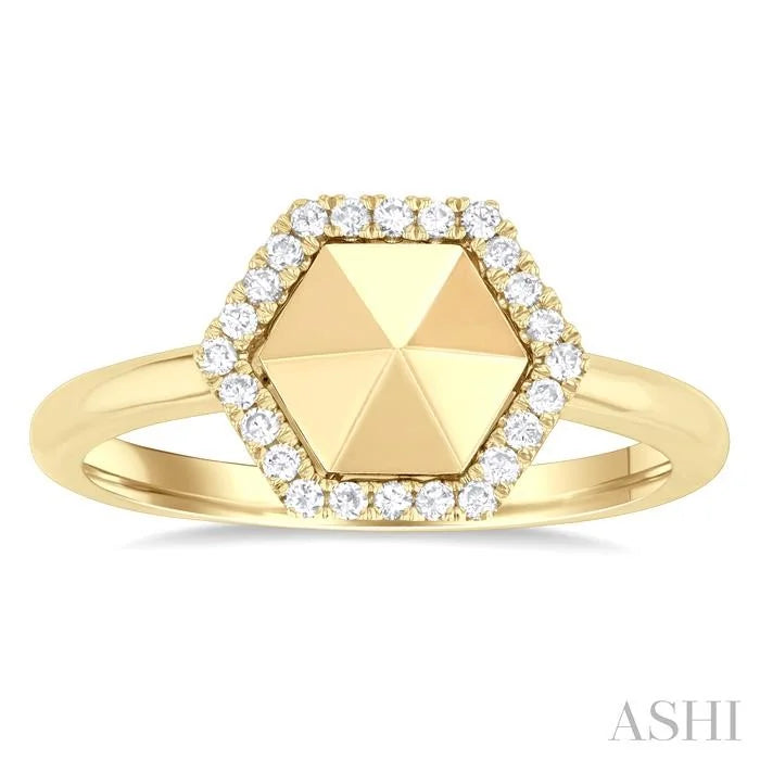 Hexagon Shape Diamond Fashion Ring