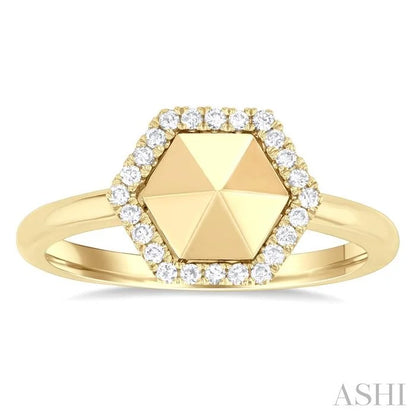 Hexagon Shape Diamond Fashion Ring