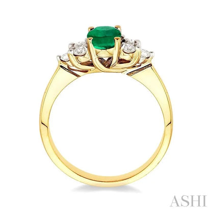 Oval Shape Gemstone & Diamond Ring