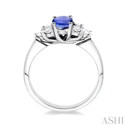 Oval Shape Gemstone & Diamond Ring