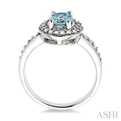 Oval Shape Gemstone & Halo Diamond Ring