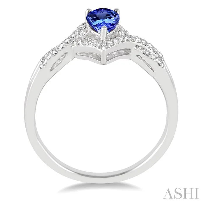 Pear Shape Gemstone & Diamond Ring