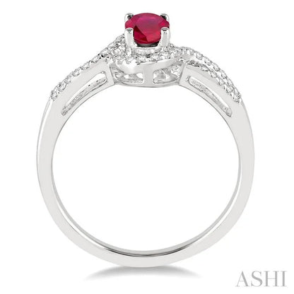 Oval Shape Gemstone & Diamond Ring
