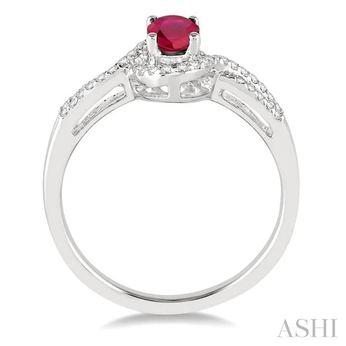 Oval Shape Gemstone & Diamond Ring