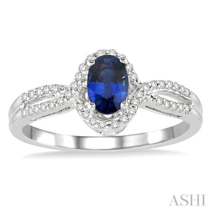 Oval Shape Gemstone & Diamond Ring