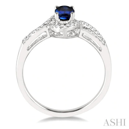 Oval Shape Gemstone & Diamond Ring