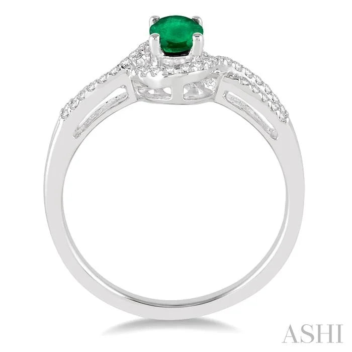 Oval Shape Gemstone & Diamond Ring