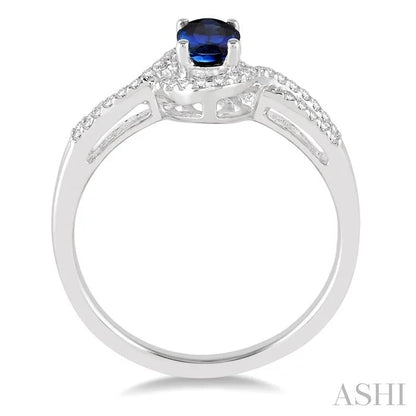 Oval Shape Gemstone & Diamond Ring