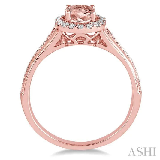 Oval Shape Gemstone & Halo Diamond Ring