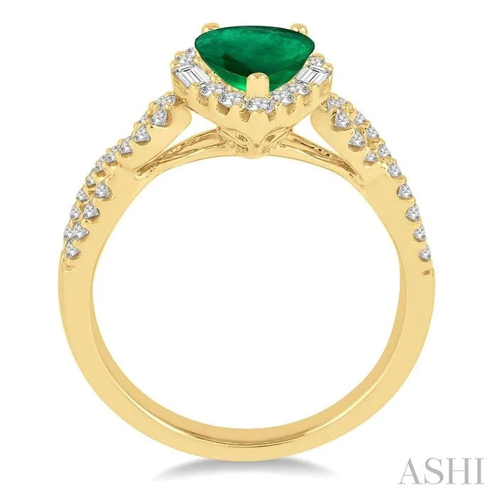 Pear Shape Gemstone & Halo Diamond Ring