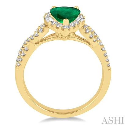 Pear Shape Gemstone & Halo Diamond Ring