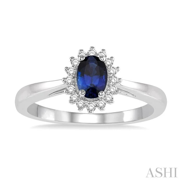 Oval Shape Gemstone & Halo Diamond Ring