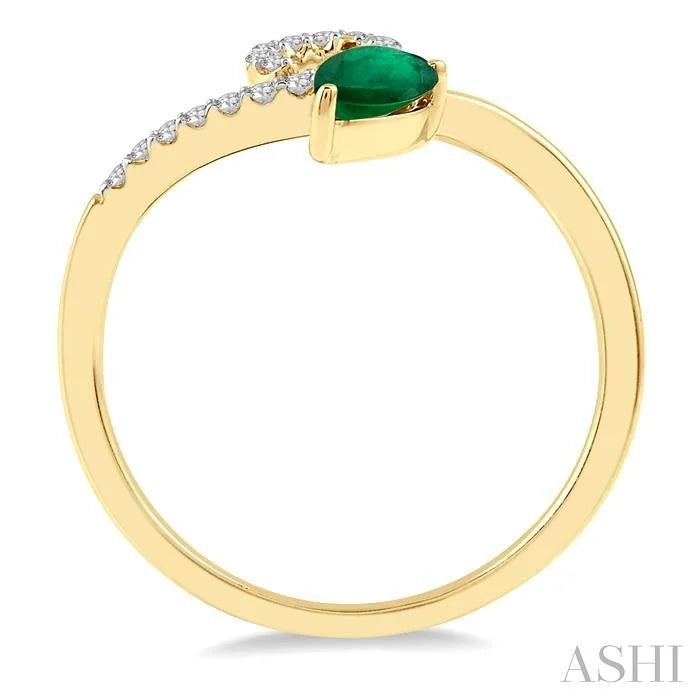 Pear Shape Gemstone & Diamond Ring