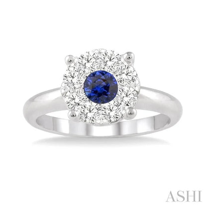 Round Shape Lovebright Gemstone & Diamond Ring