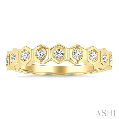 Stackable Hexagon Shape Diamond Fashion Ring