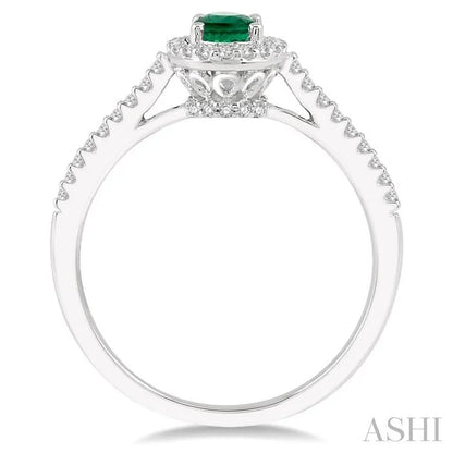Oval Shape Gemstone & Halo Diamond Ring