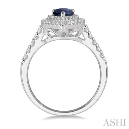 Pear Shape Gemstone & Halo Diamond Ring