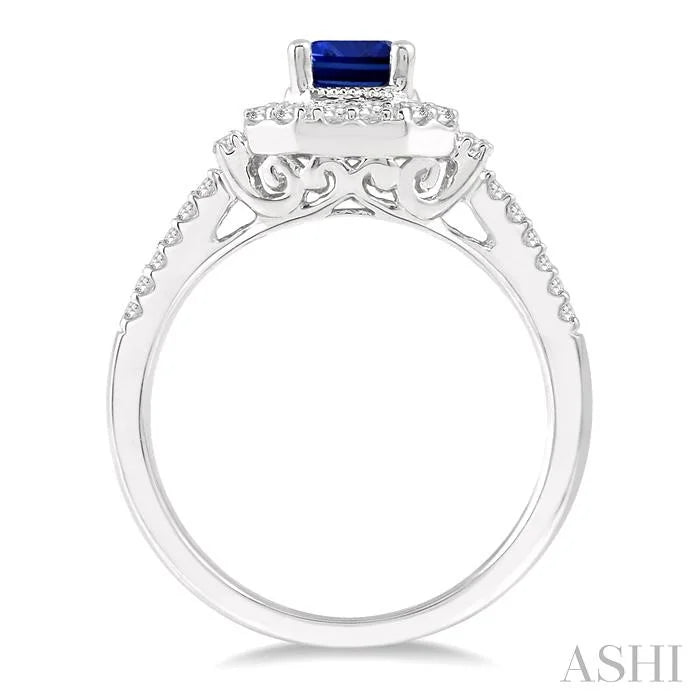 Emerald Shape Gemstone & Halo Diamond Ring