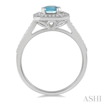 Emerald Shape Gemstone & Diamond Ring