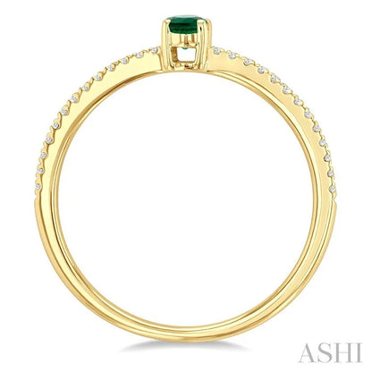 Oval Shape Gemstone & Petite Diamond Fashion Ring