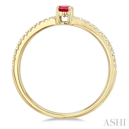 Oval Shape Gemstone & Petite Diamond Fashion Ring