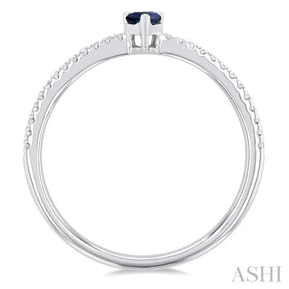Pear Shape Gemstone & Petite Diamond Fashion Ring