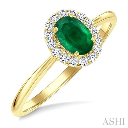 Oval Shape Gemstone & Halo Diamond Ring