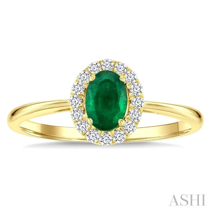 Oval Shape Gemstone & Halo Diamond Ring